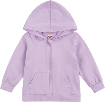 Imcute Baby Zip Up Hoodie, Unisex inflant Toddler Long Sleeve Sweatshirts Lightweight Jacket Hooded Coats Fall Winter Outfits