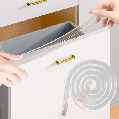 Cabinet Protectors for Kitchen Cabinets, Cabinet Door Edge Protector PVC Edge Guard Drawer Protector Prevent Wear, Chipping, Discoloration, Bumpers Clear, 3/4" Thick, 78'' Length