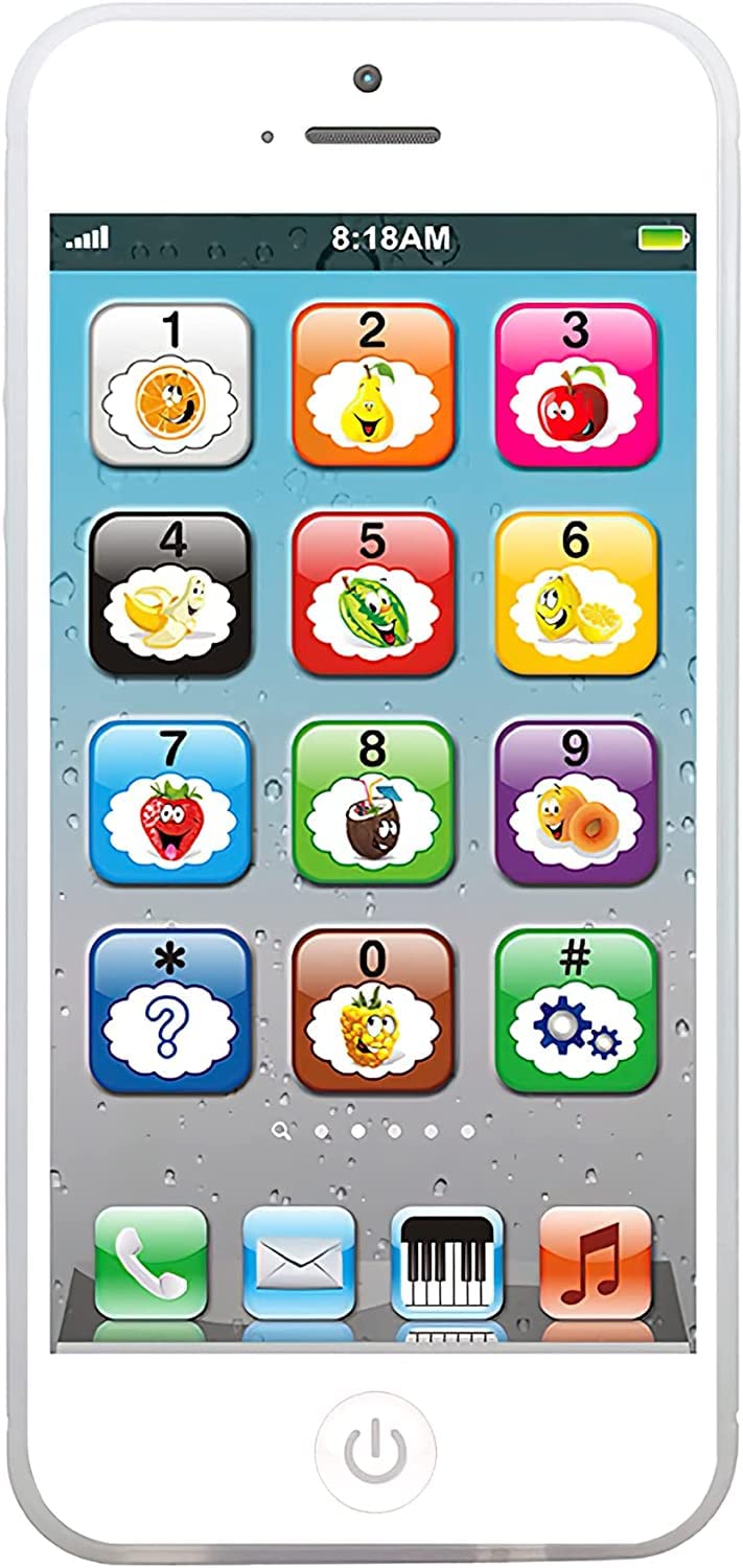 Wolmund Toy Learning Play Cell Phone with 8 Functions and Dazzling Lights Interactive Toy for