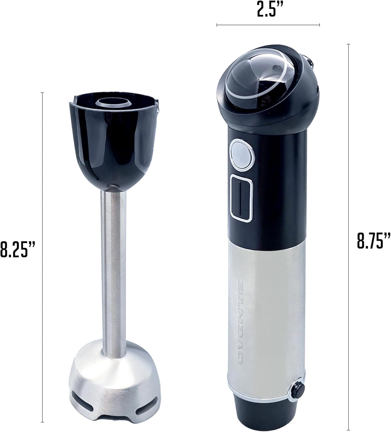 OVENTE Cordless Immersion Hand Blender, 300W Rechargeable Handheld Portable Stick Mixer with Speed