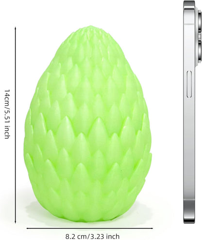 Upgraded 3D Printed Flying Dragon in Egg - Surprise Egg with Flexible Winged Dragon Inside, Mystery Beautiful Fidget Toy, Birthday Gift, Desk Figure Decor (Transparent Green)