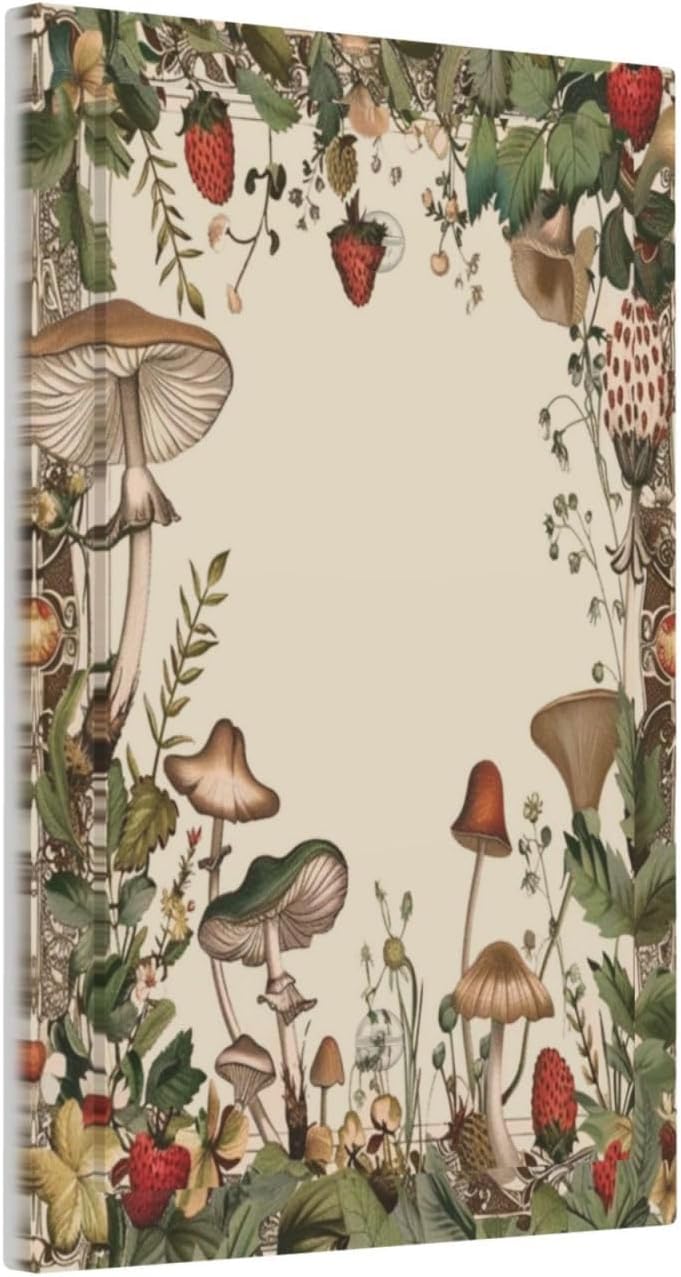 Decorative Switch Covers Plate Rustic Mushroom Garden Red Strawberry 1 Gang No Device Single Blank Outlet Covers Wall Plate Cover Light Switch Plate Electrical Faceplate for Bedroom Decor