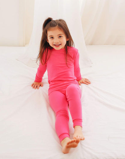 VAENAIT 6M-12Y Toddler Toddler Kids Toddler Girls Boys Soft Comfy Modal Tencel Solid Raglan Sleepwear Pajamas Pjs 2pcs Set