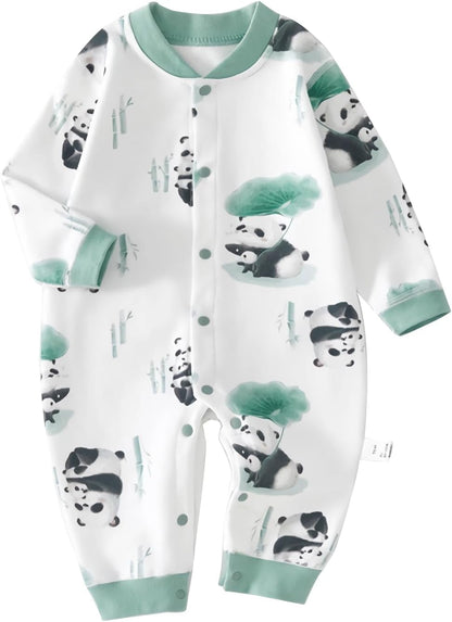 100% Organic Cotton Soft 3-24 Months Baby Romper Jumpsuits for Boys and Girls Unisex Long Sleeve
