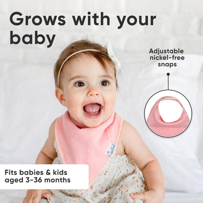 Copper Pearl 4 Pack Soft Cotton Baby Bibs for Drooling and Teething, Absorbent Drool Bibs for Baby Girl and Boy, Adjustable to Fit Newborns to Toddlers, Tons of Styles (Sweetheart)