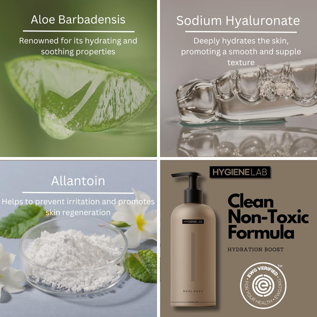 Mens Natural Body Wash - Ultra Hydrating, EWG Verified Clean Formula, Lavender Sands Scent