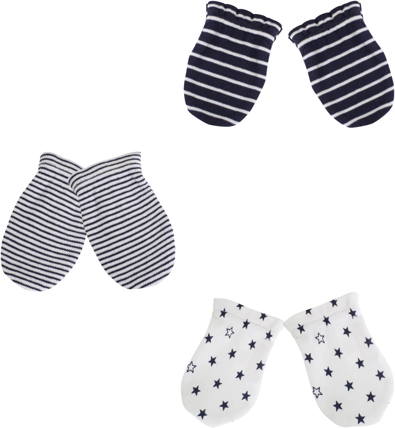 Baby Hat and Mittens Set Newborn Baby Hats Caps for Baby Boys Girls 0-6 Months 100% Cotton