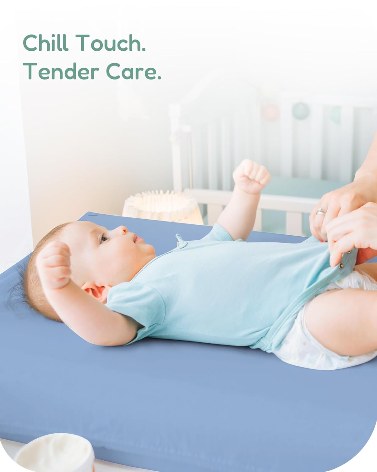 Extra Stretchy Changing Pad Cover, TotChill Ultra Soft Premium Jersey Knit Changing Pad Sheets, Unisex for Boys Girls, Dino Animals Blue, Fits All Standard Changing Tables/Dresser Tops - 2 Pack