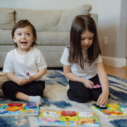 Chunky Puzzles for Toddlers 1-3, Farm, Sea, Zoo Animals Wooden Puzzles, Preschool Early Learning Toy Gift for Kids Ages 1 2 3 Year Old