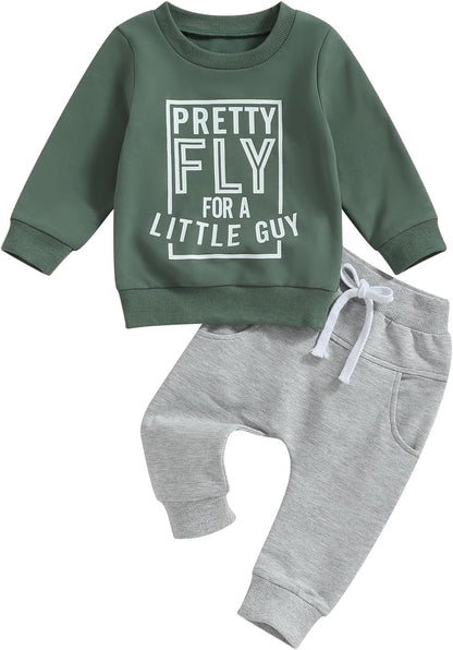 Baby Boy Clothes Fall 6 12 18 24 Months Football Long Sleeve Pullover Tops & Pant Sets Toddler Winter Outfits