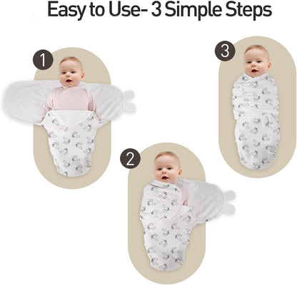 GLLQUEN BABY Swaddle 0-3 Months - 3 Pack Swaddles for Newborn, Adjustable Newborn Swaddling Wrap for Baby Boys and Girls, Swaddle Blanket Sleep Sack, Dinosaur & World, Easy Change