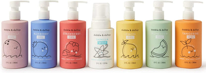Dabble & Dollop Rainbow of Bubbles – Natural 4-in-1 Bath Set for Kids, Includes Bubble Bath, Body