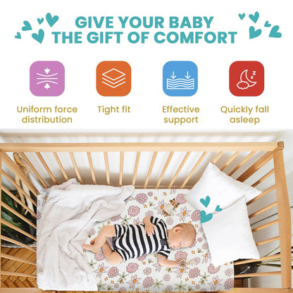 Breathable Crib Mattress, Washable High Rebound Foam for Baby Cribs, Fits Standard Toddler Beds