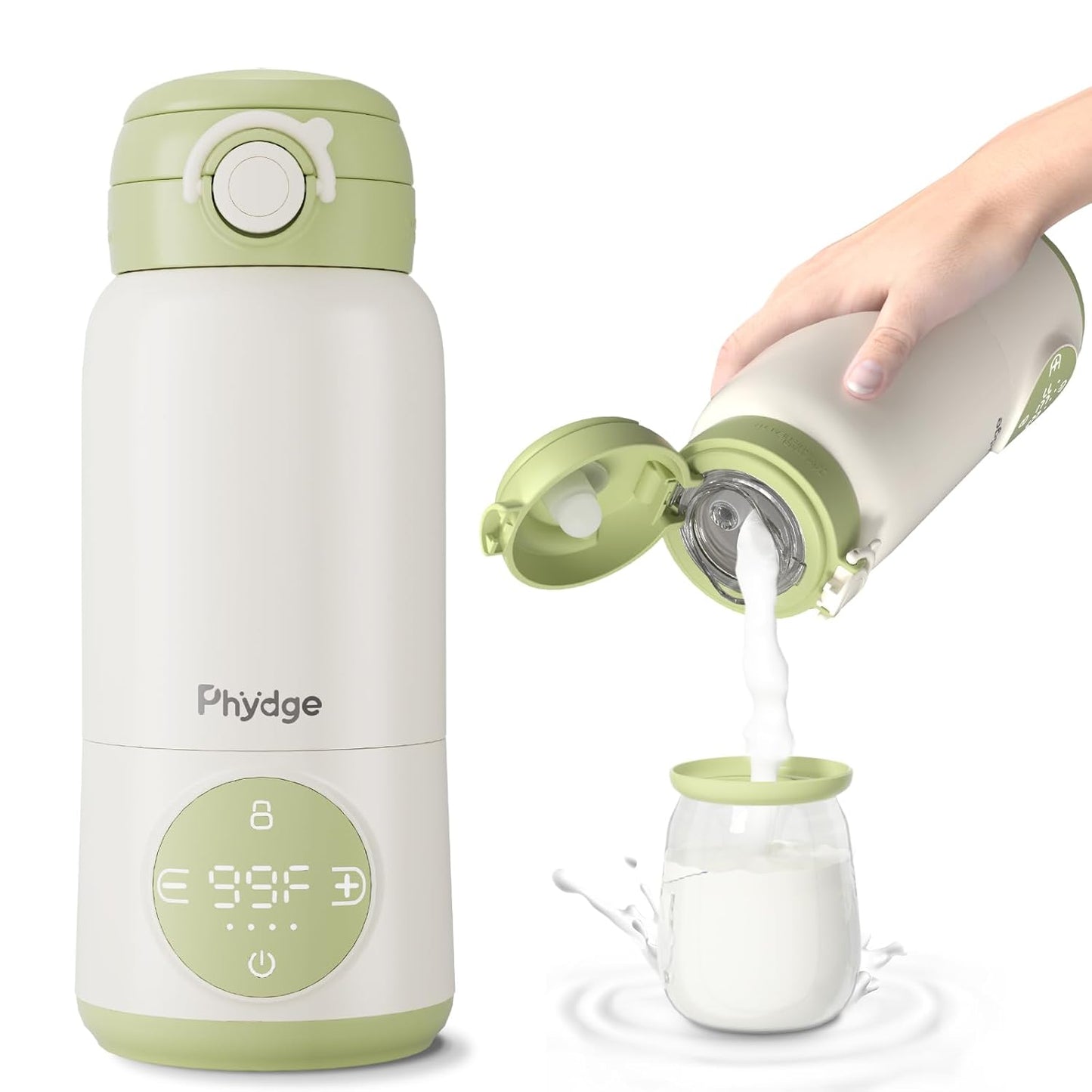 Portable Bottle Warmer for Travel, 15oz Capacity Portable Milk Warmer for Baby, Formula, Breast