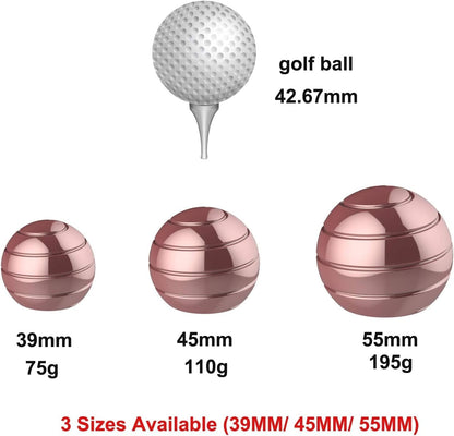 Kinetic Desk Toys Ball, 2.17'' Adults Office Fidget Items Toys, Stress Relief Desk Accessories Toys for Office for ADHD Anxiety (55MM, Rose Gold)