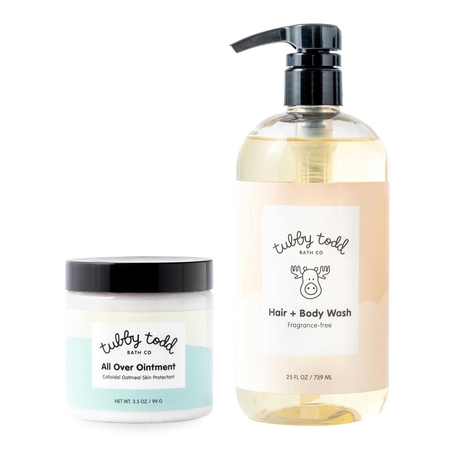 TUBBY TODD's Baby Body Wash & All Over Ointment Eczema Set - Gentle, Hypoallergenic Skincare for