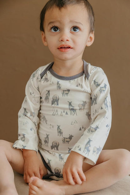 Copper Pearl Long Sleeve Bodysuit Baby: Ultra Soft Baby for Newborns, Boys, and Girls - Stylish, Comfortable, Overlap Shoulders, Premium Knit Fabric - 12-18 Months, Cody