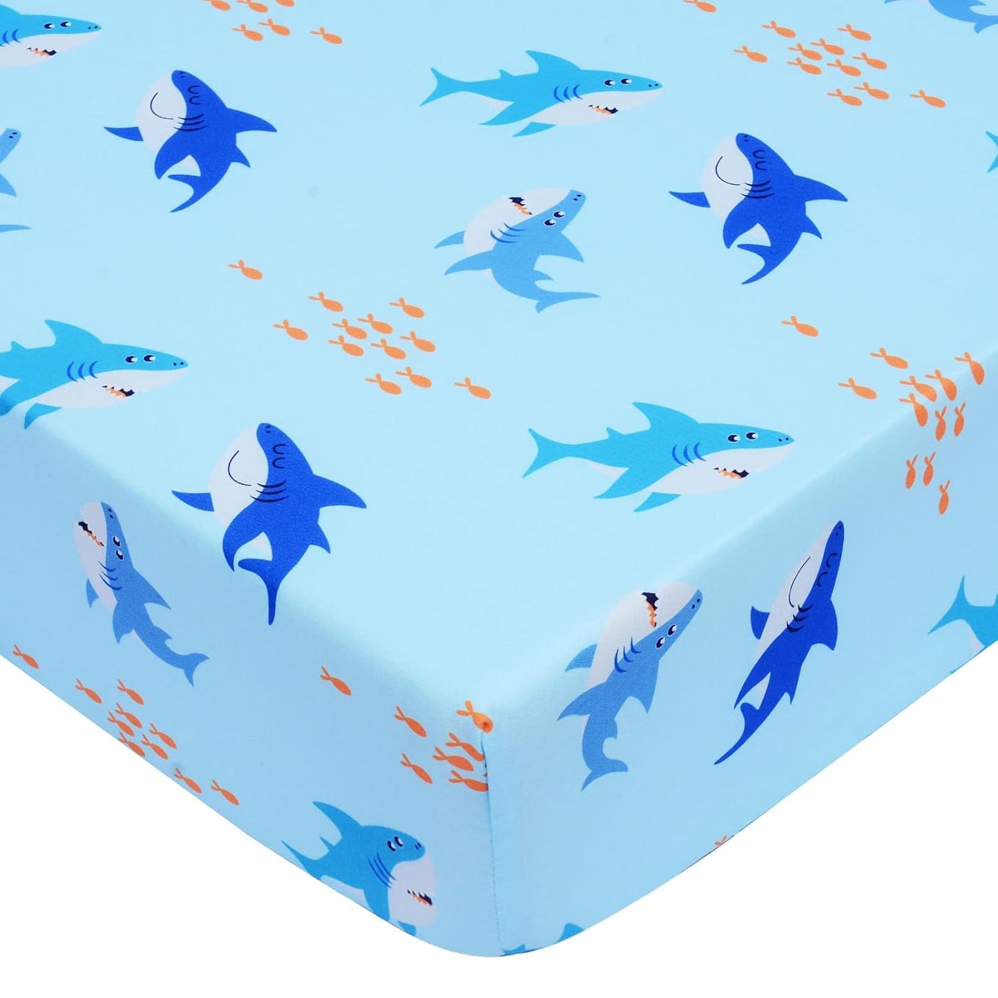 UOMNY Crib Sheet for Baby Boys Shark Fitted Crib Sheets for Standard Crib and Toddler Mattresses