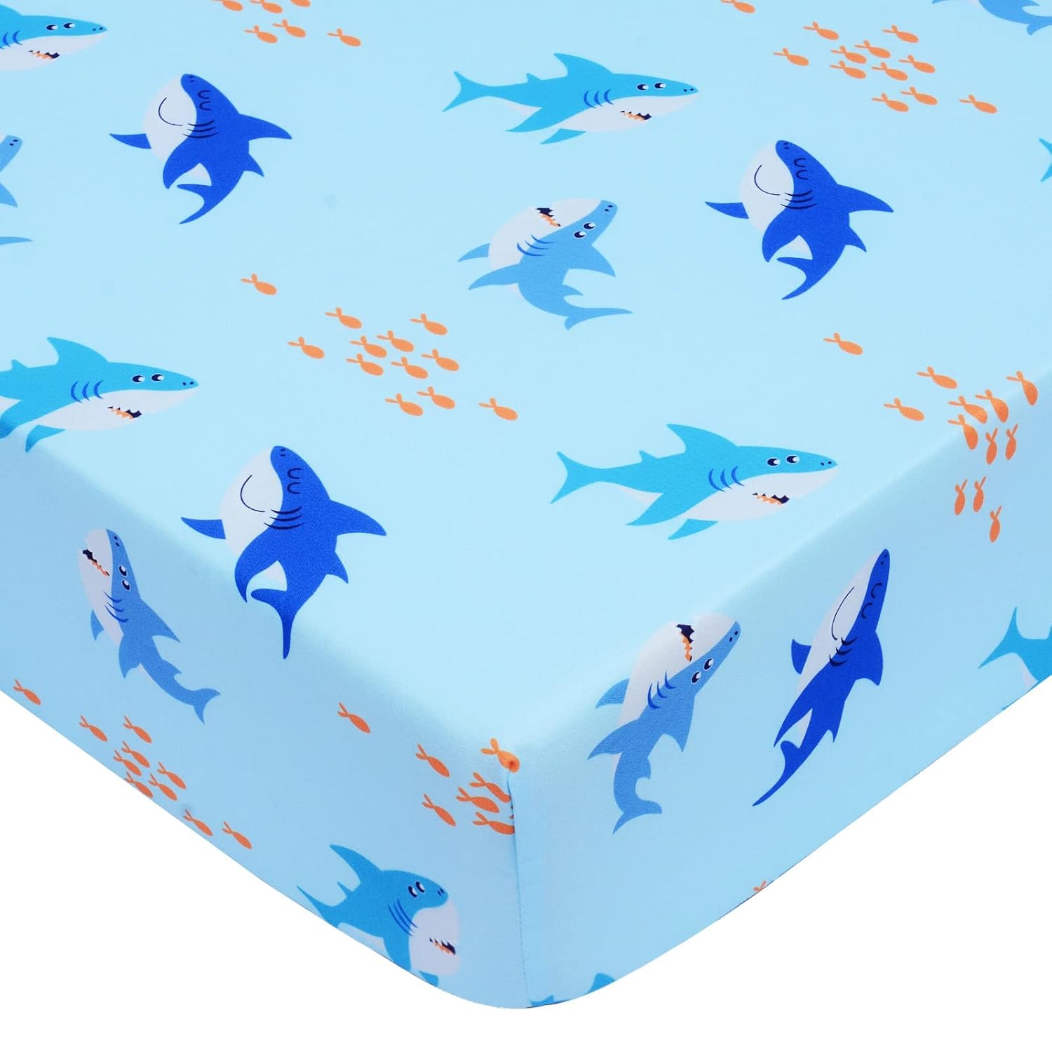 UOMNY Crib Sheet for Baby Boys Shark Fitted Crib Sheets for Standard Crib and Toddler Mattresses