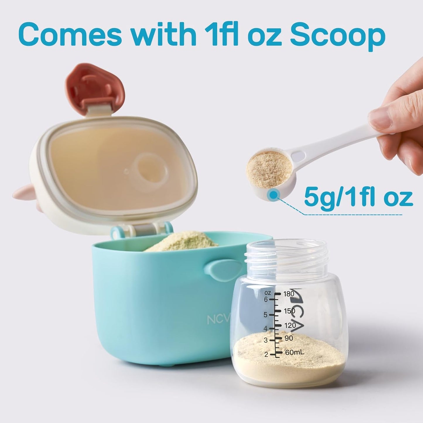 NCVI Baby Formula Dispenser On The Go, Formula Container To Go, Formula Holder for Travel, Outdoor