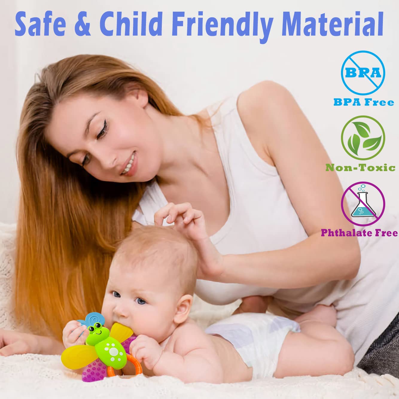 AIVIAI Baby Toys 0-6 Months Infant Toys 0-3 Months Infant Rattles Baby Rattle Teether Toy Set with