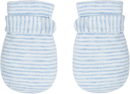Newborn Baby No Scratch Mittens Stay On, 100% Cotton Breathable, Adjustable Infant Gloves for Baby Boys Girls Mittens