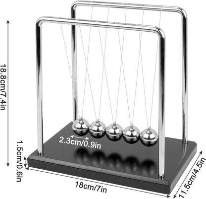 Large Newton's Cradle - Sealive Balance Ball Physics Desk Toy - Science Fun & Stress Relief for Men - Helps with Thinking, Concentration and Calm Down for Office & Home