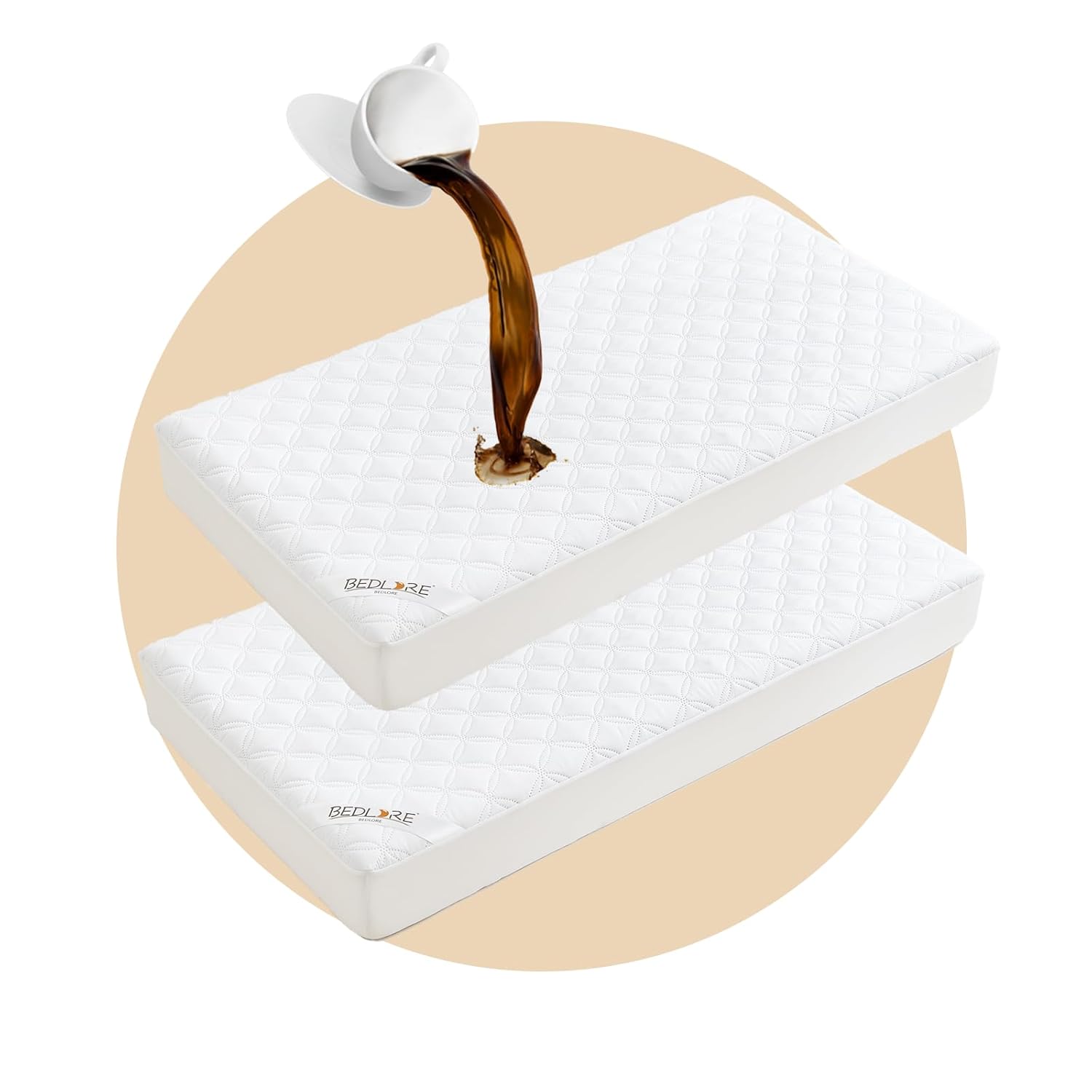 BEDLORE Waterproof Mattress Protector Crib, 2 Pack Soft Mattress Pad, Noiseless Machine Washable