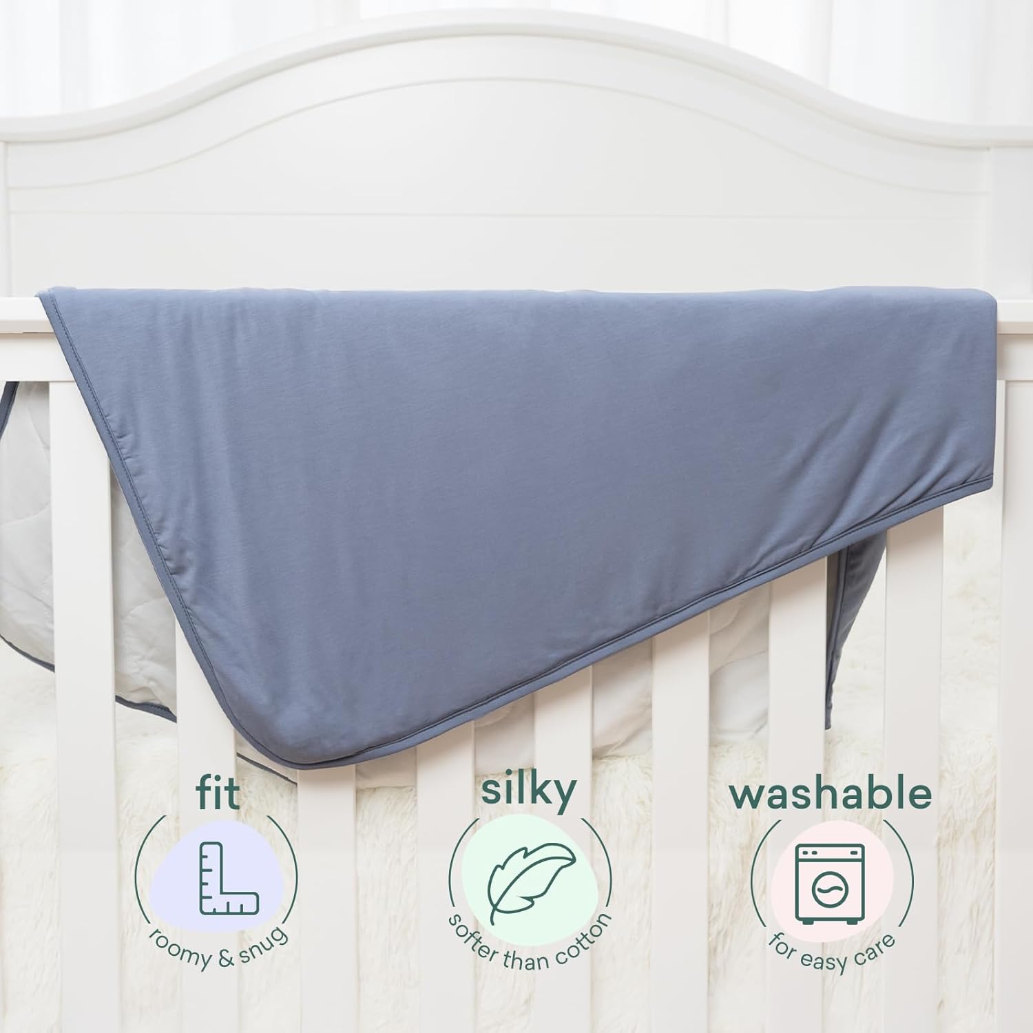 Supersoft Toddler Comforter, Premium Bamboo Viscose Crib Blanket, Cozy 1.0 Tog Lightweight Quilt