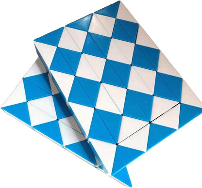2 Pack Fidget Magic Snake Cube Puzzles Twist Ruler Speed Cubes Brain Teaser Game Toys for Kids Random Color (48 Block)