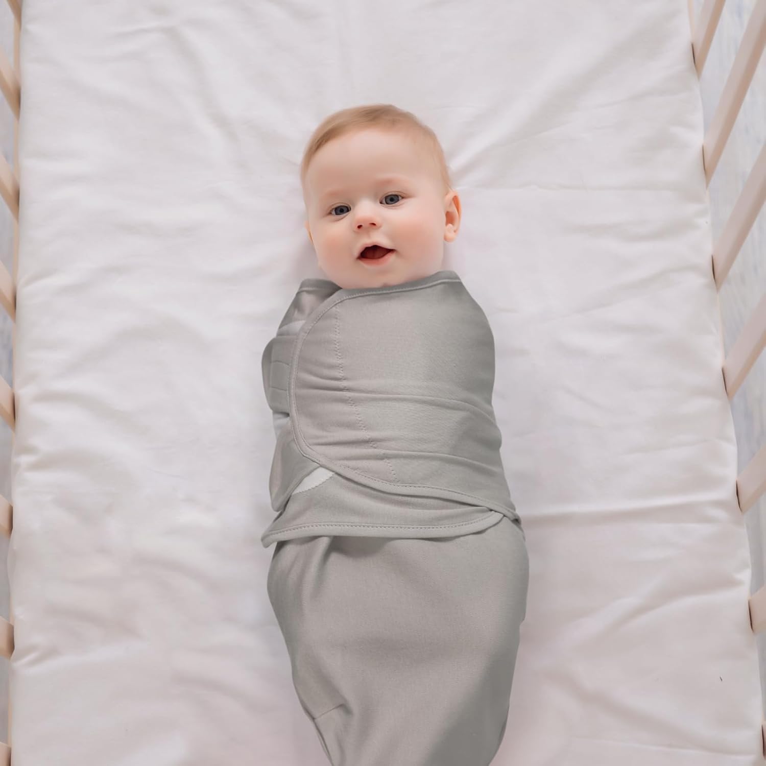 Baby Swaddle Sacks, 3-Pack Newborn Organic Cotton Swaddle Wrap, Adjustable Swaddling Blankets