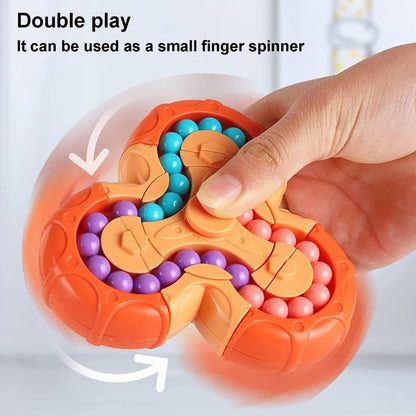 Magic Bean Rotating Brain Teaser Finger Puzzle Toy,Boys Girls Handheld Spinner Stress Anxiety Relief Ball Game Sensory Toys,Gift for Kids Ages 3Above Easter Christmas Birthday New Year