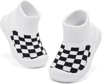 Eashi Baby Boy Girl Non-Skid Indoor Infant Walking Shoes Breathable Warm Elastic Sock Shoes with Memory Sole Protect Toes Outdoor Sneakers