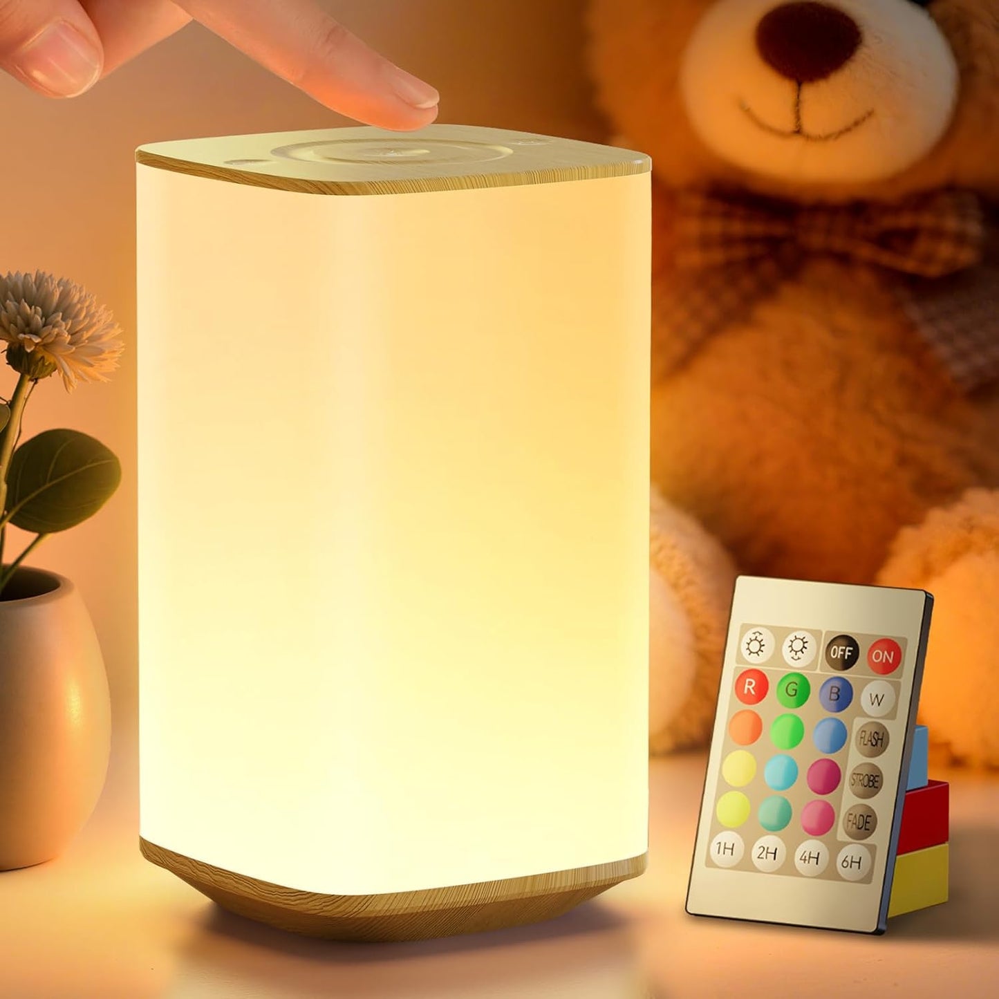 Nursery Night Light for Kids, Touch Dimmable Night Lamp with 256 RGB Color Changing for Baby Adult, Breastfeeding, Sleep Aid, 4000mAh Rechargeable Bedside Table Lamp with Timer, Soft Eye Caring