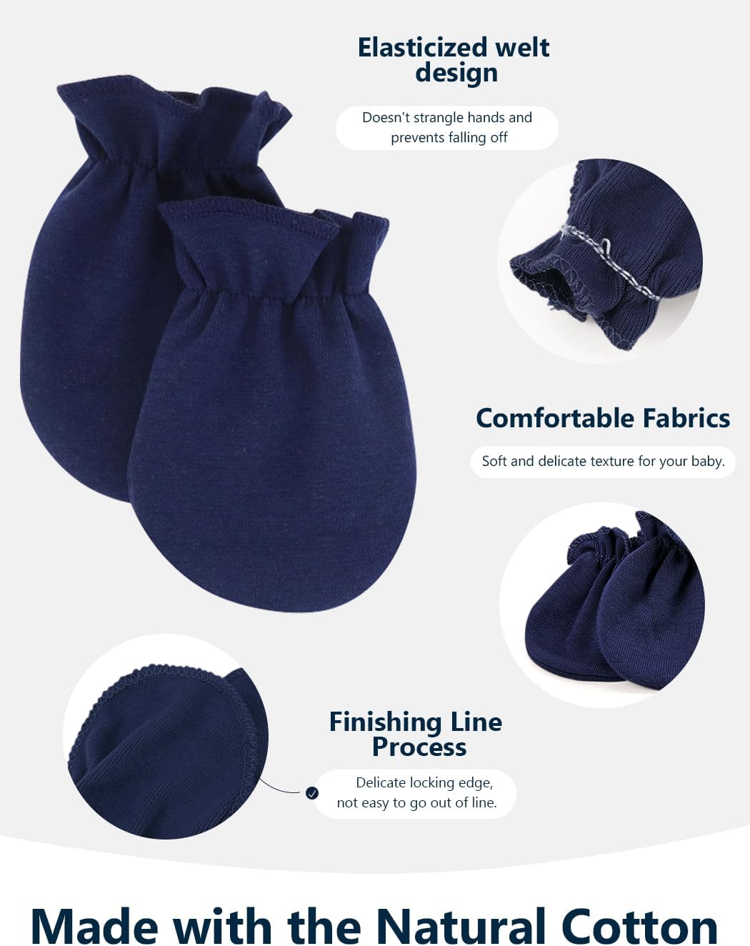 Cute Baby Mittens Newborn, No Scratch Baby Boy Mittens, Baby Girl Hat Gloves for Toddlers, Infant, Newborn