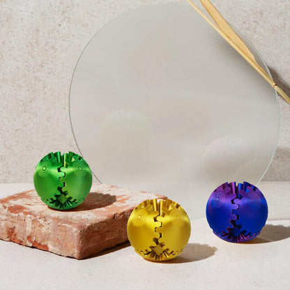 3D Printed Gear Ball ，Gear Ball Spin Ball or Cube Fidget Toy，Gear Sphere Desk Toy,Gift for Stress and Anxiety Relief (blue&green)