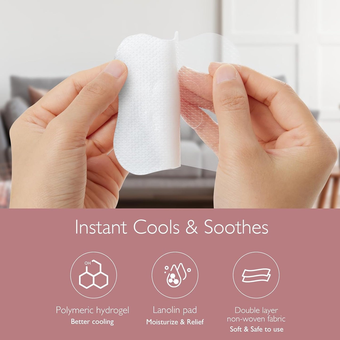 Momcozy Hydrogel Nipple Pads with Soothing Lanolin, Soothies Gel Nursing Pads Provide Instant