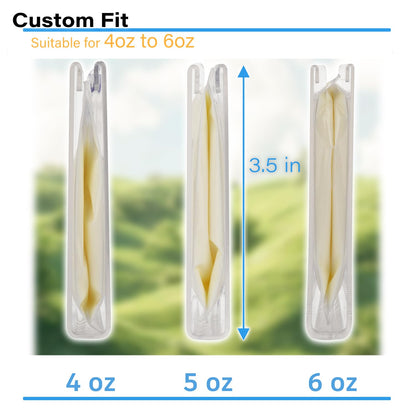 Breastmilk Storage Container with 4 Freezer Flattener Kit to Flatten Standing Breast Milk Bags in
