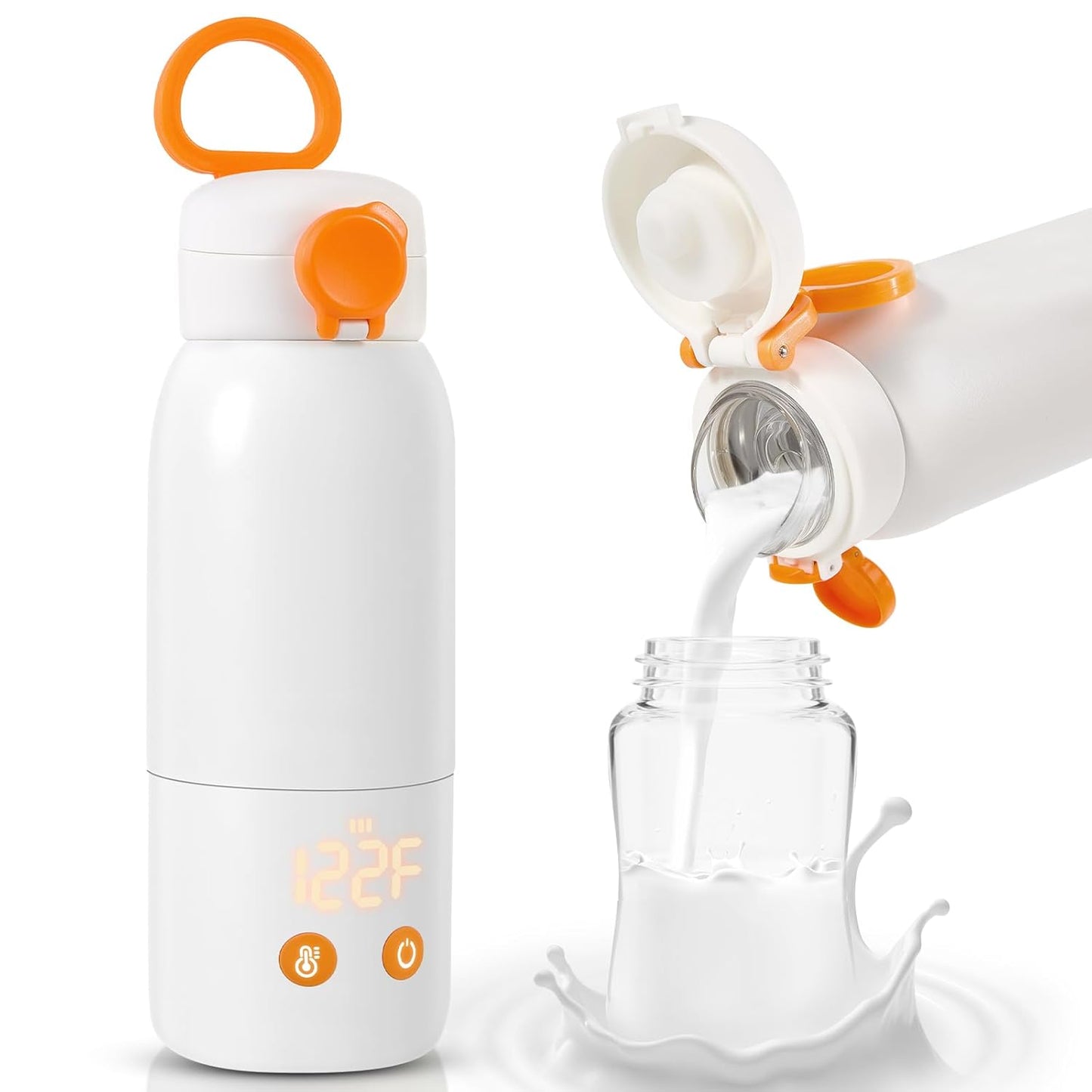 Portable Bottle Warmer for Travel, 12oz Large Capacity Fast Heating Breast Milk, Water & Formula On