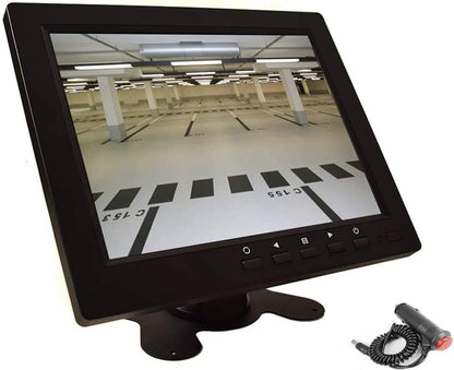 8 inch CCTV Monitor, TFT LCD Security Screen with VGA HDMI AV BNC USB Audio in/Out Ports Built-in Speaker, HD Display for Surveillance Camera STB 1024x768 Resolution with Car Power Adapter 12-24V