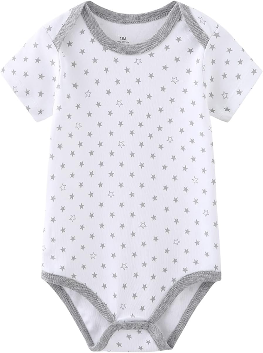 Baby Bodysuit Short Sleeve one-Piece Newborn Baby Clothes for Baby Boy and Girls