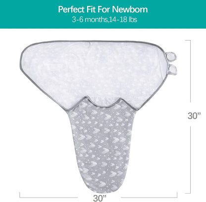 Biloban Baby Swaddle for Boys Girls, 3-6 Months, Cotton Blanket, Newborn Essentials, Lovely Grey