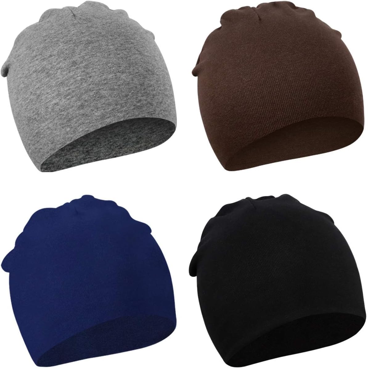 DRESHOW BQUBO 4 Pieces Baby Beanie Newborn Toddler Soft Cute Knit Hat Hospital Hats for Baby Boys Infant Cap Beanies