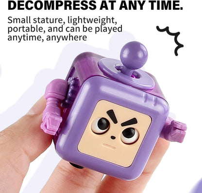 Fidget Robot Cube Fidget Toy, Magic Cube Stress and Anxiety Relief Toys, Fidgets Robot Cube Fidget Toy Cube Relaxing Hand-Held for Adults, Killing Time Cool Fidget Block for ADD/ADHD/OCD (Orange)