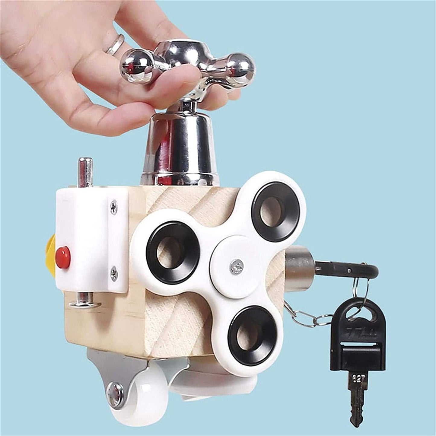 Busy Activity Cube, Fidget Cube Stress Cube, Portable Anti-Stress Toy Activity Board, Montessori Toy for Toddlers, Educational Toy for Children 36 Months +