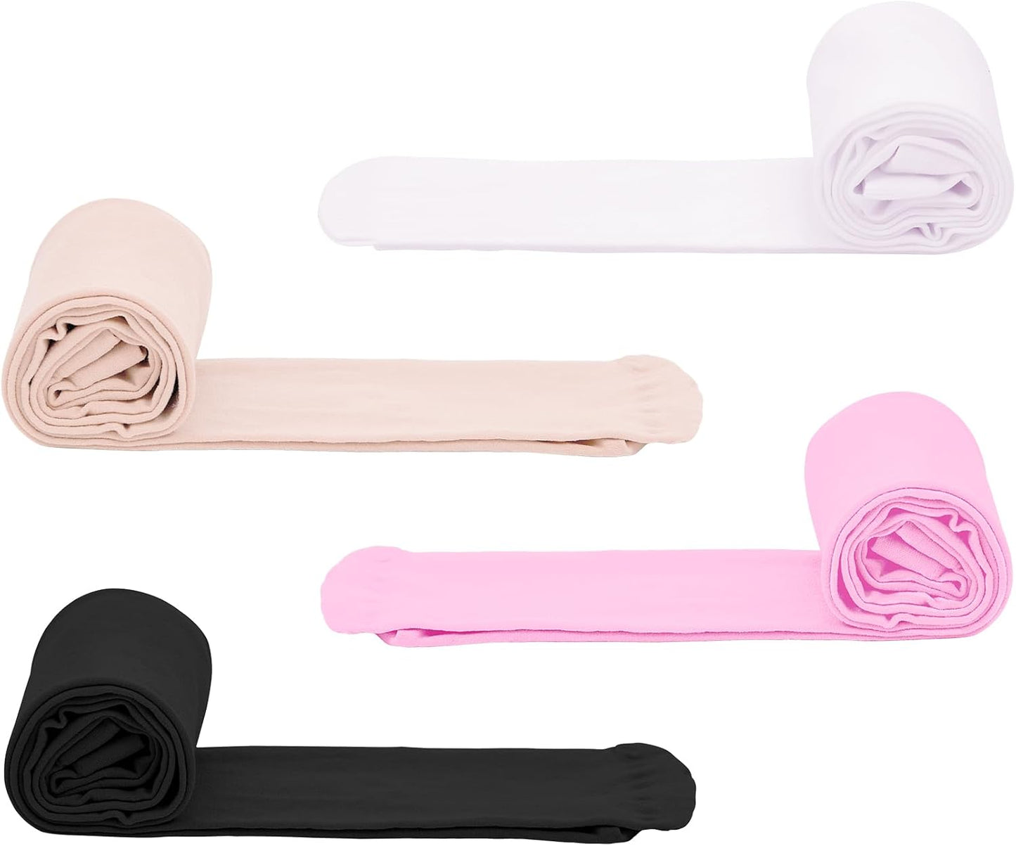 Zando 4 Pairs Tights for Girls Ultra Soft Velvet Dance Tights for Girls Ballet Gymnastics School Uniform 1-14 Years