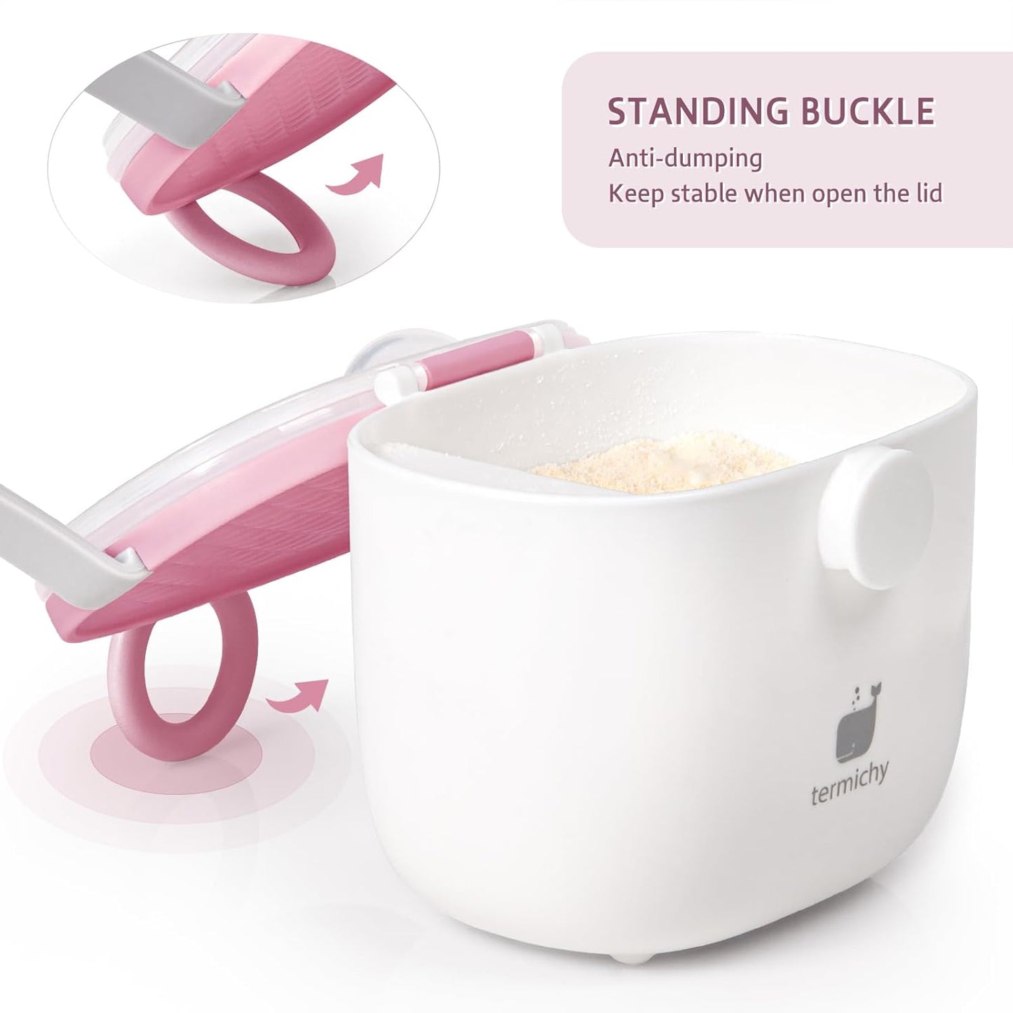 Termichy Baby Formula Dispenser, Portable Milk Powder Dispenser Container with Carry Handle and