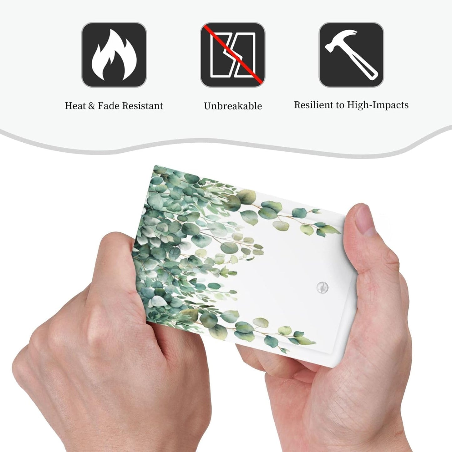 Decorative Switch Covers Plate Rustic Green Eucalyptus Leaves 1 Gang No Device Single Blank Outlet Covers Wall Plate Cover Light Switch Plate Electrical Faceplate for Country Bedroom Decor