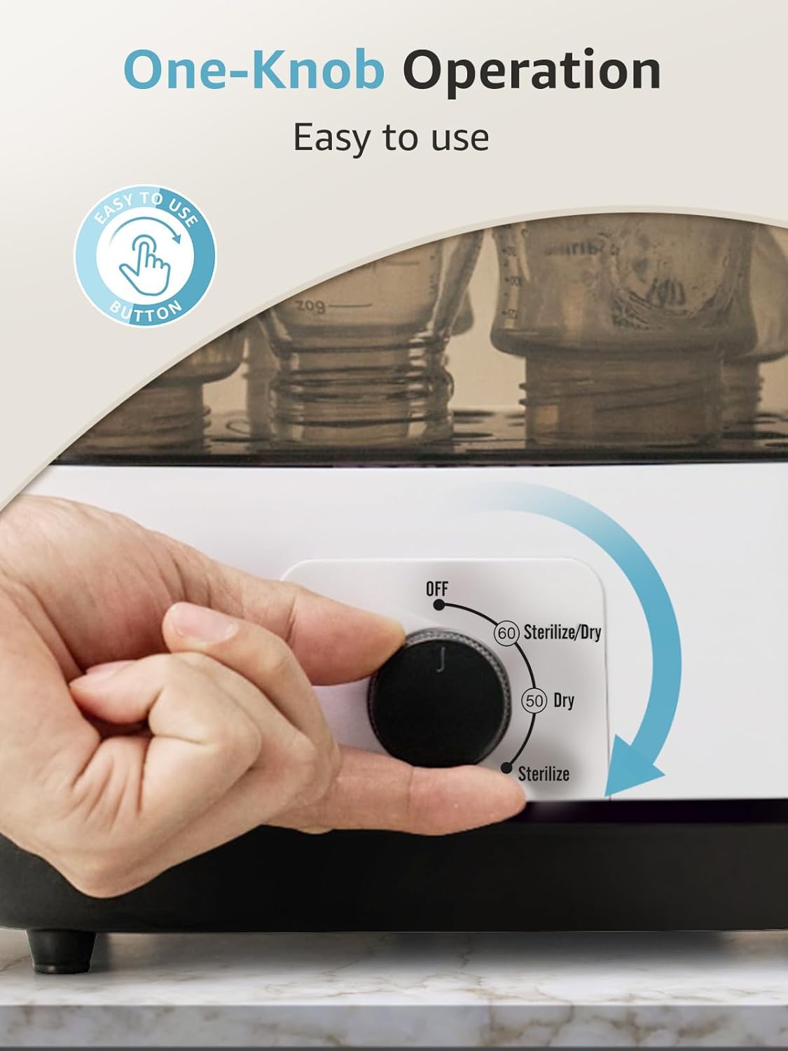 GROWNSY Adjustable 3 IN 1 Large Bottle Sterilizer and Dryer, Electric Steam Baby Bottle Sterilizer