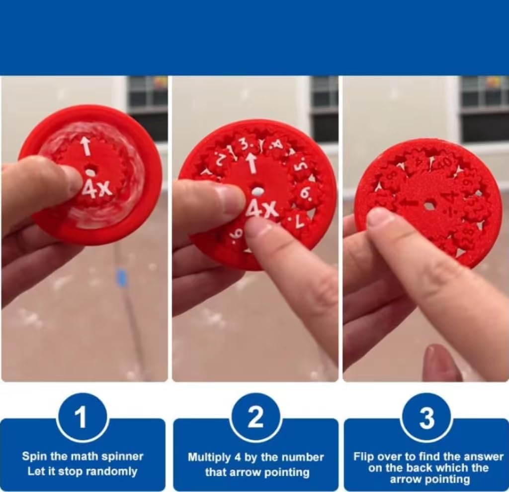 Math Fidget Spinners,Educational Math Fact Fidget Spinners, Math Fidget Toy Multiplication, Math Learning & Education Toys Game(9pcs1)